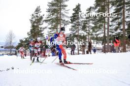 16.03.2023, Oslo, Norway (NOR): Niklas Hartweg (SUI), Tommaso Giacomel (ITA), Andrejs Rastorgujevs (LAT), Fabien Claude (FRA), (l-r) - IBU World Cup Biathlon, sprint men, Oslo (NOR). www.nordicfocus.com. © Manzoni/NordicFocus. Every downloaded picture is fee-liable.