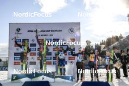 18.03.2023, Oslo, Norway (NOR): Hanna Oeberg (SWE), Denise Herrmann-Wick (GER), Anna Magnusson (SWE), Chloe Chevalier (FRA), Julia Simon (FRA), Tereza Vobornikova (CZE), (l-r) - IBU World Cup Biathlon, sprint women, Oslo (NOR). www.nordicfocus.com. © Manzoni/NordicFocus. Every downloaded picture is fee-liable.