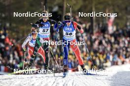 18.03.2023, Oslo, Norway (NOR): Hannah Auchentaller (ITA), Sophie Chauveau (FRA), (l-r) - IBU World Cup Biathlon, sprint women, Oslo (NOR). www.nordicfocus.com. © Manzoni/NordicFocus. Every downloaded picture is fee-liable.