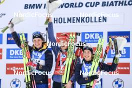 18.03.2023, Oslo, Norway (NOR): Hanna Oeberg (SWE), Denise Herrmann-Wick (GER), Anna Magnusson (SWE), (l-r) - IBU World Cup Biathlon, sprint women, Oslo (NOR). www.nordicfocus.com. © Manzoni/NordicFocus. Every downloaded picture is fee-liable.