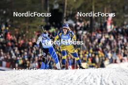 18.03.2023, Oslo, Norway (NOR): Susan Kuelm (EST), Mona Brorsson (SWE), (l-r) - IBU World Cup Biathlon, sprint women, Oslo (NOR). www.nordicfocus.com. © Manzoni/NordicFocus. Every downloaded picture is fee-liable.