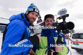 14.03.2023, Oslo, Norway (NOR): Giulio Gasparin (ITA), IBU TV, Martin Ried (GER), IBU TV, (l-r) - IBU World Cup Biathlon, press conference, Oslo (NOR). www.nordicfocus.com. © Manzoni/NordicFocus. Every downloaded picture is fee-liable.