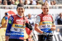 04.08.2023, Sandnes, Norway (NOR): Justine Braisaz-Bouchet (FRA), Anna Weidel (GER), (l-r) - BLINK23 Festival Biathlon - Sandnes (NOR). www.nordicfocus.com. © Manzoni/NordicFocus. Every downloaded picture is fee-liable.