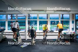 28.08.2023, Obertilliach, Austria (AUT): Sturla Holm Laegreid (NOR), Filip Fjeld Andersen (NOR), Tarjei Boe (NOR), Vetle Sjaastad Christiansen (NOR), (l-r)  - Biathlon summer training, Obertilliach (AUT). www.nordicfocus.com. © Barbieri/NordicFocus. Every downloaded picture is fee-liable.