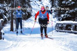 08.11.2023, Davos, Switzerland (SUI): Gion Stalder (SUI), Amy Baserga (SUI), Flavia Barmettler (SUI), (l-r) - Biathlon preseason training, Davos (SUI). www.nordicfocus.com. © Manzoni/NordicFocus. Every downloaded picture is fee-liable.