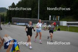 08.06.2023, Ruhpolding, Germany (GER): Polona Klemencic (SLO), Anamarija Lampic (SLO), Ziva Klemencic (SLO), (l-r) - Biathlon summer training, Ruhpolding (GER). www.nordicfocus.com. © Reiter/NordicFocus. Every downloaded picture is fee-liable.