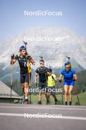 21.06.2023, Lavaze, Italy (ITA): Giacomel Tommaso (ITA), Braunhofer Patrick (ITA), Wierer Dorothea (ITA), (l-r)  - Biathlon summer training, Lavaze (ITA). www.nordicfocus.com. © Vanzetta/NordicFocus. Every downloaded picture is fee-liable.