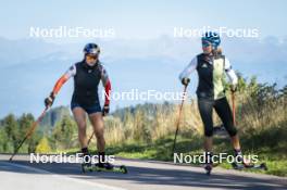 06.10.2023, Lavaze (ITA):  Dorothea Wierer (GER), Franziska Preuss (GER), (l-r)  - Biathlon summer training, Lavaze (ITA). www.nordicfocus.com. © Vanzetta/NordicFocus. Every downloaded picture is fee-liable.