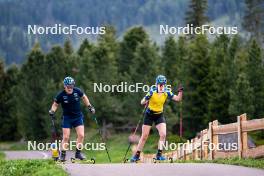 08.06.2023, Lavaze, Italy (ITA): Johannes Lukas (GER), Elvira Oeberg (SWE), (l-r)  - Biathlon summer training, Lavaze (ITA). www.nordicfocus.com. © Barbieri/NordicFocus. Every downloaded picture is fee-liable.