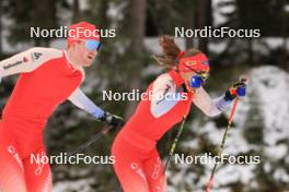 07.11.2023, Davos, Switzerland (SUI): Gion Stalder (SUI), Lea Meier (SUI), (l-r) - Biathlon preseason training, Davos (SUI). www.nordicfocus.com. © Manzoni/NordicFocus. Every downloaded picture is fee-liable.