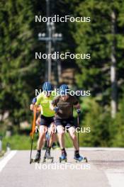 11.06.2023, Lavaze, Italy (ITA): Martin Ponsiluoma (SWE), Sebastian Samuelsson (SWE), (l-r)  - Biathlon summer training, Lavaze (ITA). www.nordicfocus.com. © Barbieri/NordicFocus. Every downloaded picture is fee-liable.