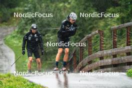 28.08.2023, Obertilliach, Austria (AUT): Sturla Holm Laegreid (NOR), Filip Fjeld Andersen (NOR), (l-r)  - Biathlon summer training, Obertilliach (AUT). www.nordicfocus.com. © Barbieri/NordicFocus. Every downloaded picture is fee-liable.
