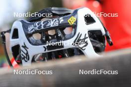 20.05.2023, Lenzerheide, Switzerland (SUI): Helmet of Niklas Hartweg (SUI) - Biathlon summer training, Lenzerheide (SUI). www.nordicfocus.com. © Manzoni/NordicFocus. Every downloaded picture is fee-liable.