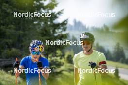 21.06.2023, Lavaze, Italy (ITA): Wierer Dorothea (ITA), Bionaz Didier (ITA), (l-r)  - Biathlon summer training, Lavaze (ITA). www.nordicfocus.com. © Vanzetta/NordicFocus. Every downloaded picture is fee-liable.