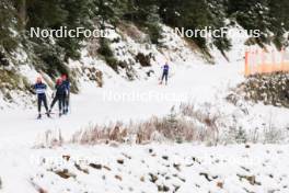 07.11.2023, Davos, Switzerland (SUI): Sebastian Stalder (SUI), Dajan Danuser (SUI), Gion Stalder (SUI), (l-r) - Biathlon preseason training, Davos (SUI). www.nordicfocus.com. © Manzoni/NordicFocus. Every downloaded picture is fee-liable.