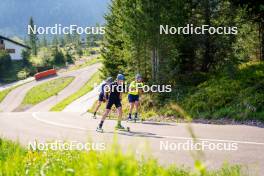 08.06.2023, Lavaze, Italy (ITA): Martin Ponsiluoma (SWE), Jesper Nelin (SWE), Oskar Brandt (SWE), (l-r)  - Biathlon summer training, Lavaze (ITA). www.nordicfocus.com. © Barbieri/NordicFocus. Every downloaded picture is fee-liable.