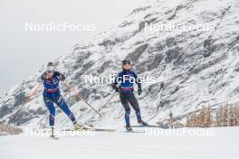 04.11.2023, Bessans, France (FRA): Oceane Michelon (FRA), Jeanne Richard (FRA), (l-r) - Biathlon training, Bessans (FRA). www.nordicfocus.com. © Authamayou/NordicFocus. Every downloaded picture is fee-liable.
