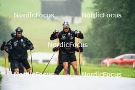 28.08.2023, Obertilliach, Austria (AUT): Sturla Holm Laegreid (NOR), Vetle Sjaastad Christiansen (NOR), (l-r)  - Biathlon summer training, Obertilliach (AUT). www.nordicfocus.com. © Barbieri/NordicFocus. Every downloaded picture is fee-liable.