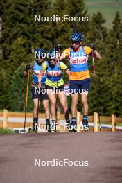 11.06.2023, Lavaze, Italy (ITA): Peppe Femling (SWE), Hanna Oeberg (SWE), Oskar Brandt (SWE), (l-r)  - Biathlon summer training, Lavaze (ITA). www.nordicfocus.com. © Barbieri/NordicFocus. Every downloaded picture is fee-liable.