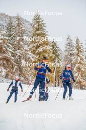 04.11.2023, Bessans, France (FRA): Fabien Claude (FRA), Lou Jeanmonnot (FRA), (l-r) - Biathlon training, Bessans (FRA). www.nordicfocus.com. © Authamayou/NordicFocus. Every downloaded picture is fee-liable.