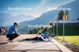 30.09.2023, Lavaze, Italy (ITA): Sverre Olsbu Roeiseland (NOR), Franziska Preuss (GER), (l-r)  - Biathlon summer training, Lavaze (ITA). www.nordicfocus.com. © Barbieri/NordicFocus. Every downloaded picture is fee-liable.