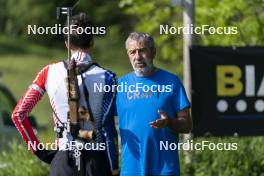 30.05.2023, Col Bayard, France (FRA): Jean-Pierre Amat (FRA), Olympic Champion and shooting coach Team France - Biathlon summer training, Col Bayard (FRA). www.nordicfocus.com. © Thibaut/NordicFocus. Every downloaded picture is fee-liable.