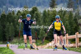 08.06.2023, Lavaze, Italy (ITA): Johannes Lukas (GER), Elvira Oeberg (SWE), (l-r)  - Biathlon summer training, Lavaze (ITA). www.nordicfocus.com. © Barbieri/NordicFocus. Every downloaded picture is fee-liable.