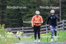 19.05.2023, Lenzerheide, Switzerland (SUI): Irene Cadurisch (SUI), Lena Haecki Gross (SUI), (l-r) - Biathlon summer training, Lenzerheide (SUI). www.nordicfocus.com. © Manzoni/NordicFocus. Every downloaded picture is fee-liable.