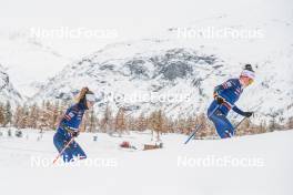 04.11.2023, Bessans, France (FRA): Oceane Michelon (FRA), Camille Coupe (FRA), (l-r) - Biathlon training, Bessans (FRA). www.nordicfocus.com. © Authamayou/NordicFocus. Every downloaded picture is fee-liable.