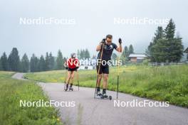 23.06.2023, Lavaze, Italy (ITA): Wierer Dorothea (ITA), Braunhofer Patrick (ITA), (l-r)  - Biathlon summer training, Lavaze (ITA). www.nordicfocus.com. © Vanzetta/NordicFocus. Every downloaded picture is fee-liable.