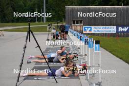 08.06.2023, Ruhpolding, Germany (GER): Anamarija Lampic (SLO), Ziva Klemencic (SLO), Lena Repinc (SLO), (l-r) - Biathlon summer training, Ruhpolding (GER). www.nordicfocus.com. © Reiter/NordicFocus. Every downloaded picture is fee-liable.