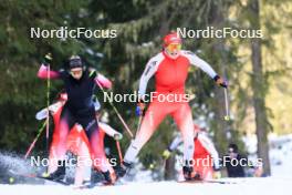 06.11.2023, Davos, Switzerland (SUI): Elisa Gasparin (SUI), Lea Meier (SUI), (l-r) - Biathlon preseason training, Davos (SUI). www.nordicfocus.com. © Manzoni/NordicFocus. Every downloaded picture is fee-liable.