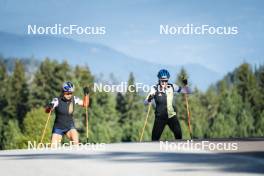 06.10.2023, Lavaze (ITA):  Dorothea Wierer (GER), Franziska Preuss (GER), (l-r)  - Biathlon summer training, Lavaze (ITA). www.nordicfocus.com. © Vanzetta/NordicFocus. Every downloaded picture is fee-liable.