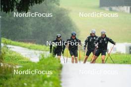 28.08.2023, Obertilliach, Austria (AUT): Sturla Holm Laegreid (NOR), Johannes Dale (NOR), Filip Fjeld Andersen (NOR), Vetle Sjaastad Christiansen (NOR), (l-r)  - Biathlon summer training, Obertilliach (AUT). www.nordicfocus.com. © Barbieri/NordicFocus. Every downloaded picture is fee-liable.