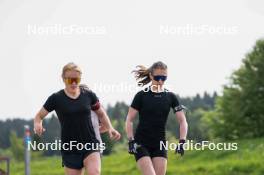 30.05.2023, La Feclaz, France (FRA): Sophie Chauveau (FRA), Paula Botet (FRA), (l-r) - Biathlon summer training, La Feclaz (FRA). www.nordicfocus.com. © Joly/NordicFocus. Every downloaded picture is fee-liable.