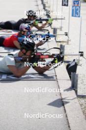 08.08.2023, Ruhpolding, Germany (GER): Tommaso Giacomel (ITA), Dorothea Wierer (ITA), Didier Bionaz (ITA), (l-r) - Biathlon summer training, Ruhpolding (GER). www.nordicfocus.com. © Reiter/NordicFocus. Every downloaded picture is fee-liable.