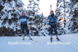 08.11.2023, Davos, Switzerland (SUI): Lena Haecki Gross (SUI), Lydia Hiernickel (SUI), (l-r) - Biathlon preseason training, Davos (SUI). www.nordicfocus.com. © Manzoni/NordicFocus. Every downloaded picture is fee-liable.