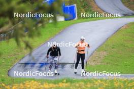 19.05.2023, Lenzerheide, Switzerland (SUI): Lena Haecki Gross (SUI), Irene Cadurisch (SUI), (l-r) - Biathlon summer training, Lenzerheide (SUI). www.nordicfocus.com. © Manzoni/NordicFocus. Every downloaded picture is fee-liable.