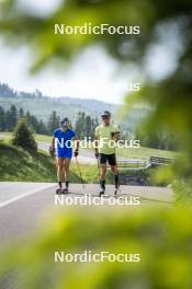 21.06.2023, Lavaze, Italy (ITA): Wierer Dorothea (ITA), Bionaz Didier (ITA), (l-r)  - Biathlon summer training, Lavaze (ITA). www.nordicfocus.com. © Vanzetta/NordicFocus. Every downloaded picture is fee-liable.