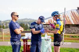 08.06.2023, Lavaze, Italy (ITA): Johannes Lukas (GER), Hanna Oeberg (SWE), (l-r)  - Biathlon summer training, Lavaze (ITA). www.nordicfocus.com. © Barbieri/NordicFocus. Every downloaded picture is fee-liable.