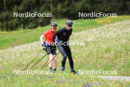 20.05.2023, Lenzerheide, Switzerland (SUI): Sebastian Stalder (SUI), Gion Stalder (SUI), (l-r) - Biathlon summer training, Lenzerheide (SUI). www.nordicfocus.com. © Manzoni/NordicFocus. Every downloaded picture is fee-liable.