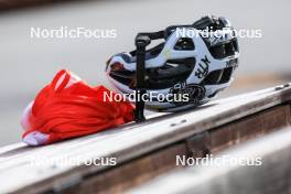 20.05.2023, Lenzerheide, Switzerland (SUI): Helmet of Niklas Hartweg (SUI) - Biathlon summer training, Lenzerheide (SUI). www.nordicfocus.com. © Manzoni/NordicFocus. Every downloaded picture is fee-liable.