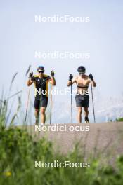 21.06.2023, Lavaze, Italy (ITA): Giacomel Tommaso (ITA), Elia Zeni (ITA), (l-r)  - Biathlon summer training, Lavaze (ITA). www.nordicfocus.com. © Vanzetta/NordicFocus. Every downloaded picture is fee-liable.