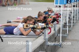 08.06.2023, Ruhpolding, Germany (GER): Lena Repinc (SLO), Polona Klemencic (SLO), Ziva Klemencic (SLO), Anamarija Lampic (SLO), (l-r) - Biathlon summer training, Ruhpolding (GER). www.nordicfocus.com. © Reiter/NordicFocus. Every downloaded picture is fee-liable.