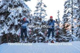 08.11.2023, Davos, Switzerland (SUI): Lena Haecki Gross (SUI), Lydia Hiernickel (SUI), (l-r) - Biathlon preseason training, Davos (SUI). www.nordicfocus.com. © Manzoni/NordicFocus. Every downloaded picture is fee-liable.