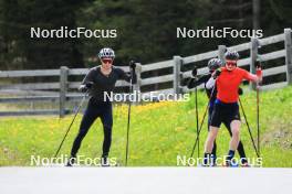 20.05.2023, Lenzerheide, Switzerland (SUI): Niklas Hartweg (SUI), Gion Stalder (SUI), Sebastian Stalder (SUI), (l-r) - Biathlon summer training, Lenzerheide (SUI). www.nordicfocus.com. © Manzoni/NordicFocus. Every downloaded picture is fee-liable.