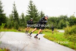 28.08.2023, Obertilliach, Austria (AUT): Sturla Holm Laegreid (NOR), Filip Fjeld Andersen (NOR), (l-r)  - Biathlon summer training, Obertilliach (AUT). www.nordicfocus.com. © Barbieri/NordicFocus. Every downloaded picture is fee-liable.