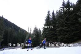 01.11.2023, Davos, Switzerland (SUI): Lea Meier (SUI), Denise Herrmann-Wick (GER), (l-r) - Biathlon preseason training, Davos (SUI). www.nordicfocus.com. © Manzoni/NordicFocus. Every downloaded picture is fee-liable.