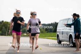 30.05.2023, La Feclaz, France (FRA): Caroline Colombo (FRA), Lou Jeanmonnot (FRA), (l-r) - Biathlon summer training, La Feclaz (FRA). www.nordicfocus.com. © Joly/NordicFocus. Every downloaded picture is fee-liable.
