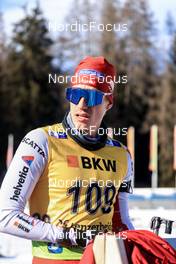 25.01.2023, Lenzerheide, Switzerland (SUI): Sandro Bovisi (SUI) - IBU Open European Championships Biathlon, individual men, Lenzerheide (SUI). www.nordicfocus.com. © Manzoni/NordicFocus. Every downloaded picture is fee-liable.